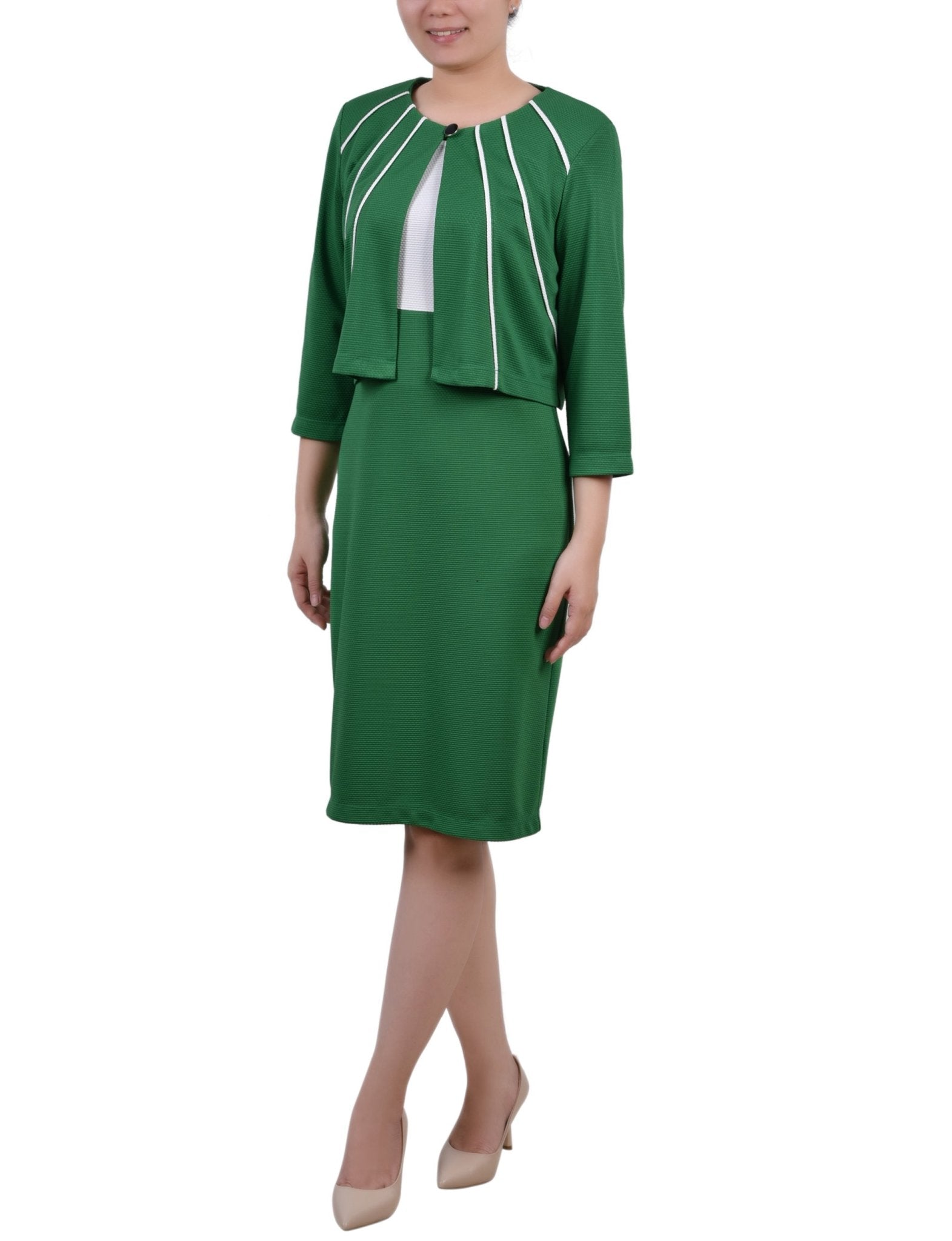 Emerald 2 Piece Colorblocked Dress Set - Petite