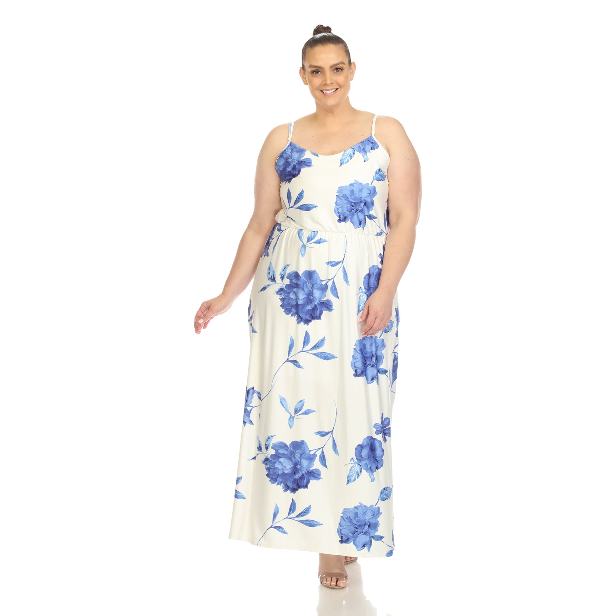 Floral Strap Maxi Dress - Plus