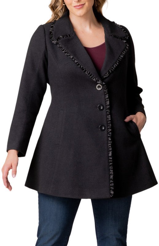 Juliette Satin Trim Coat - Plus