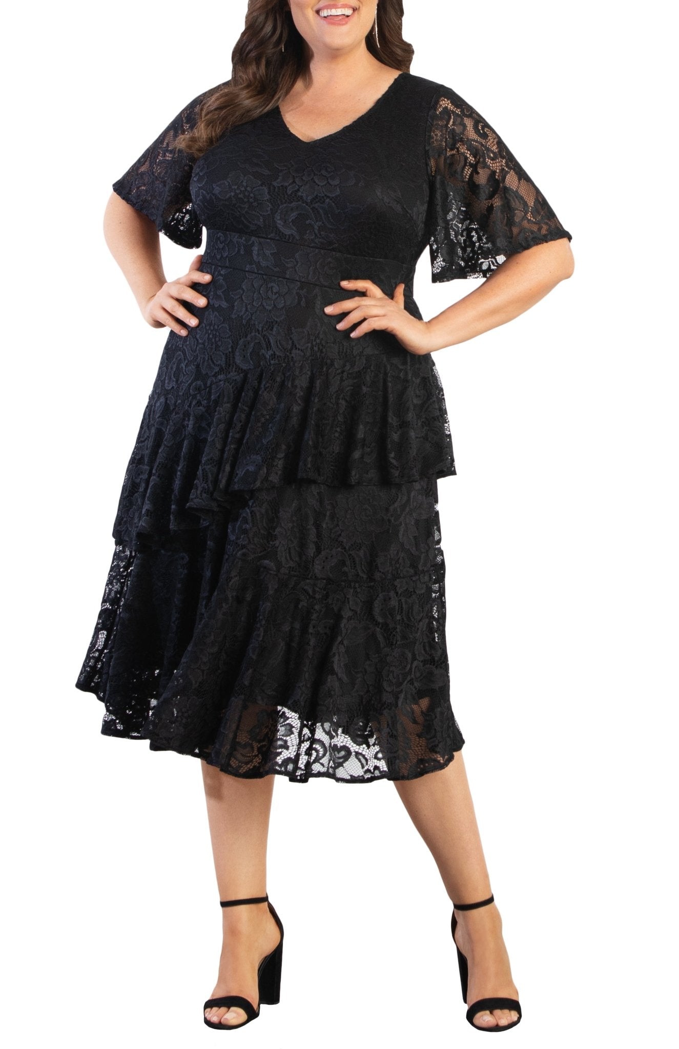 Lace Affair Cocktail Dress - Plus
