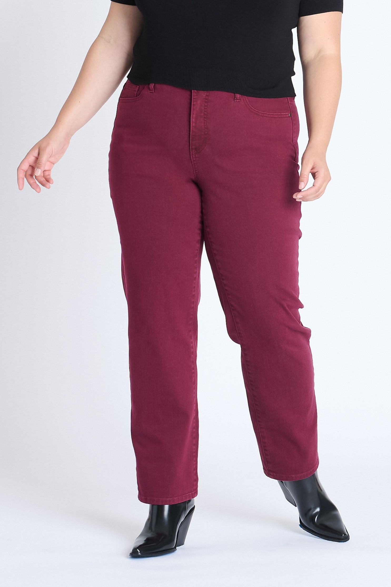 Plus Westport Signature 5 Pocket Colored Denim Straight Leg Jean - Plus