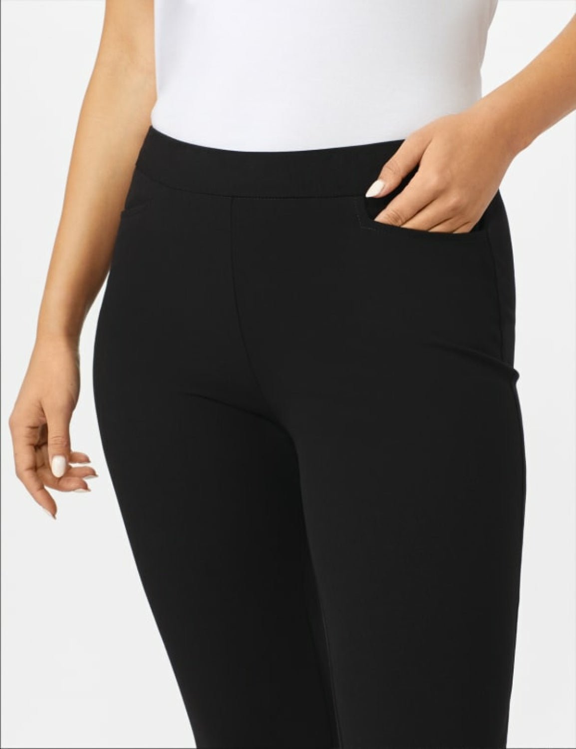 Pull On Tummy Control Pants With L Pockets -Short