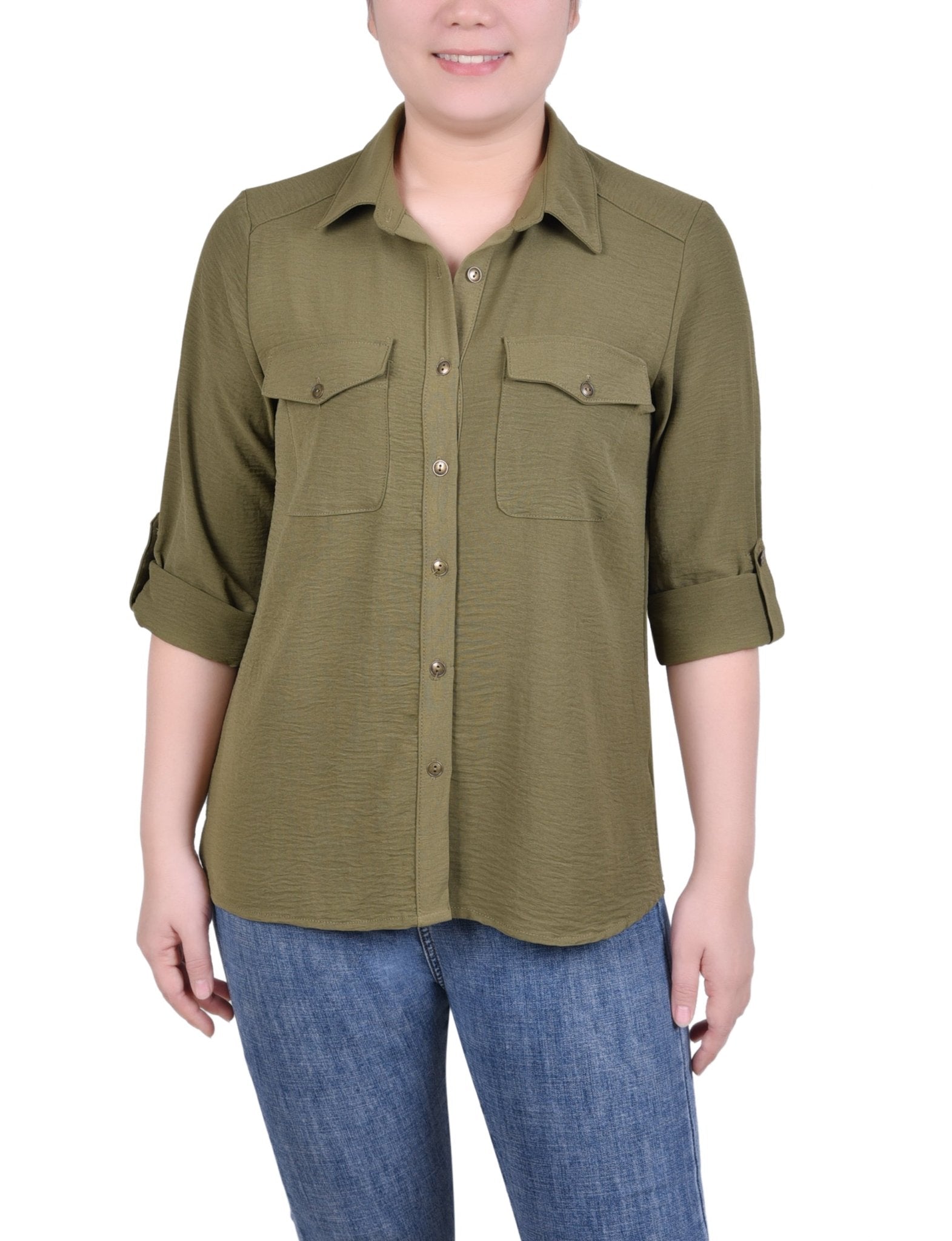 Roll Tab Blouse - Petite