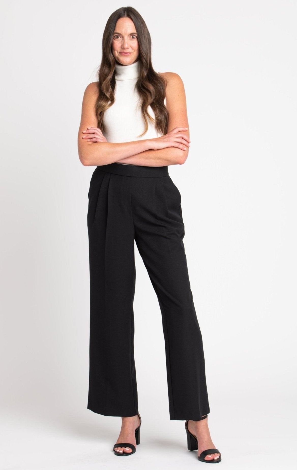 Roz & Ali Pleated Wide Leg Trouser Pants