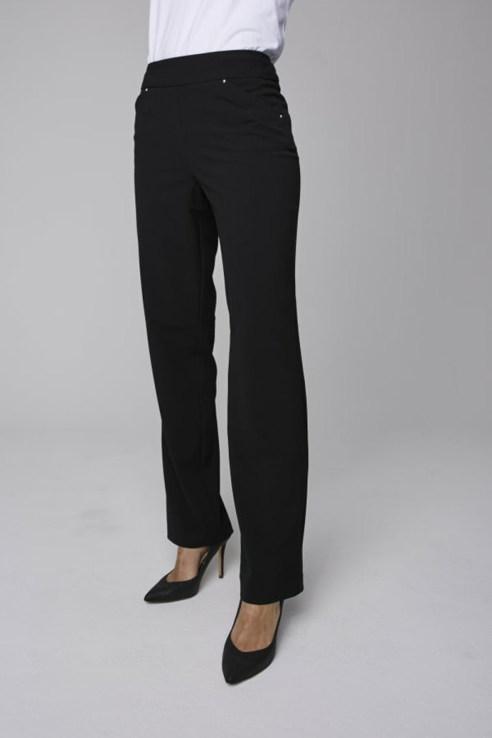Roz & Ali Secret Agent Pull On Tummy Control Pants Cateye Pockets with Rivets