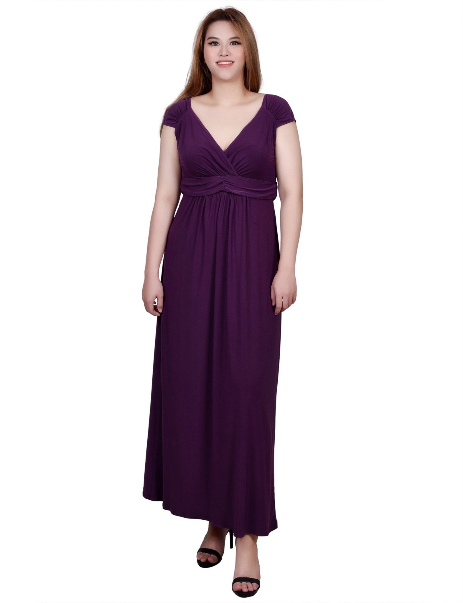 Ruched Empire-Waist Maxi Dress - Petite