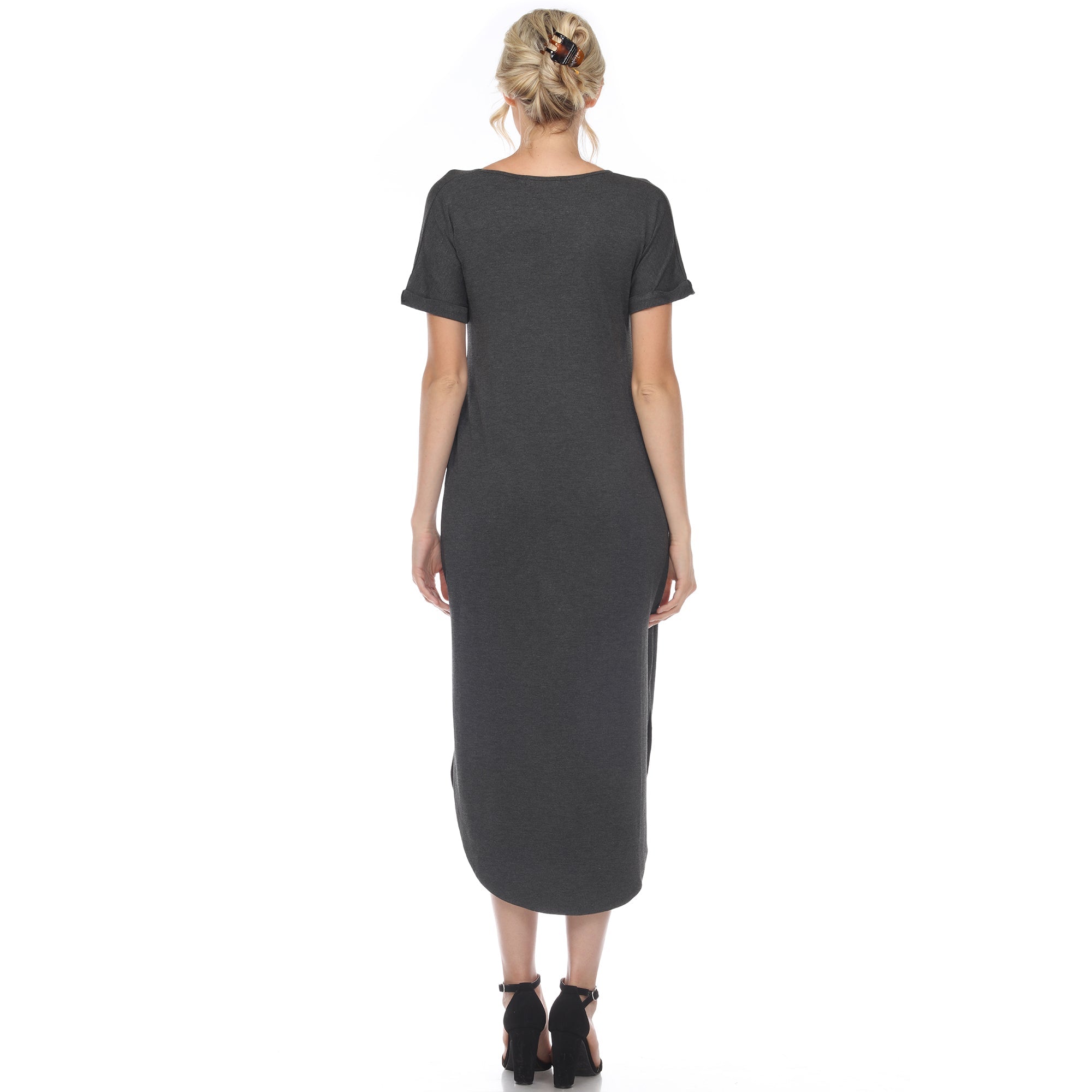 Short Sleeve V-neck Maxi Dress