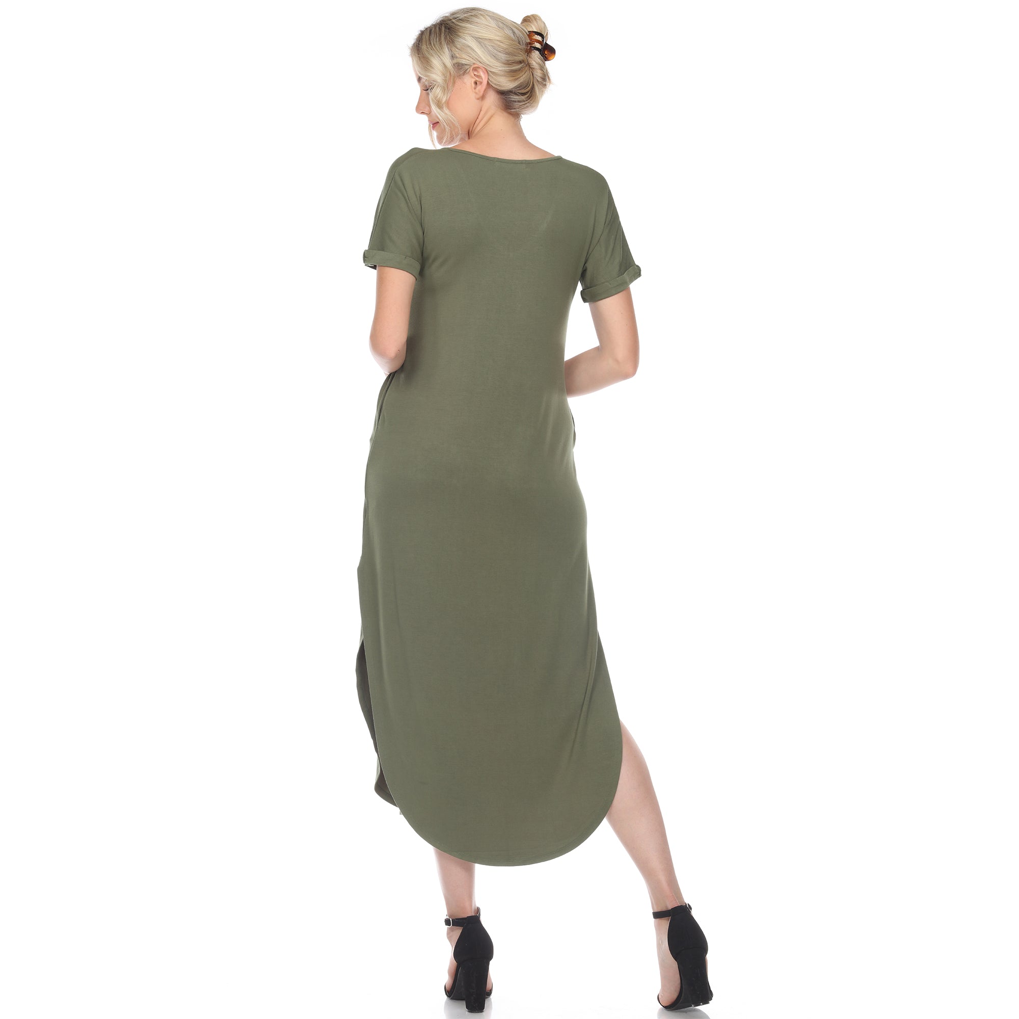 Short Sleeve V-neck Maxi Dress