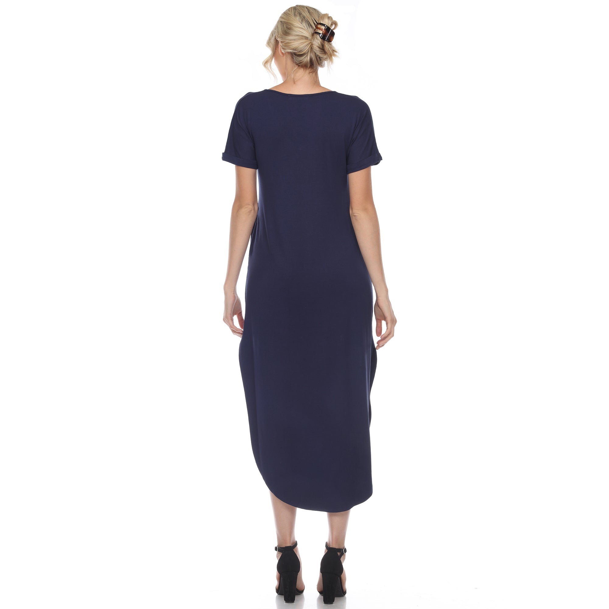 Short Sleeve V-neck Maxi Dress