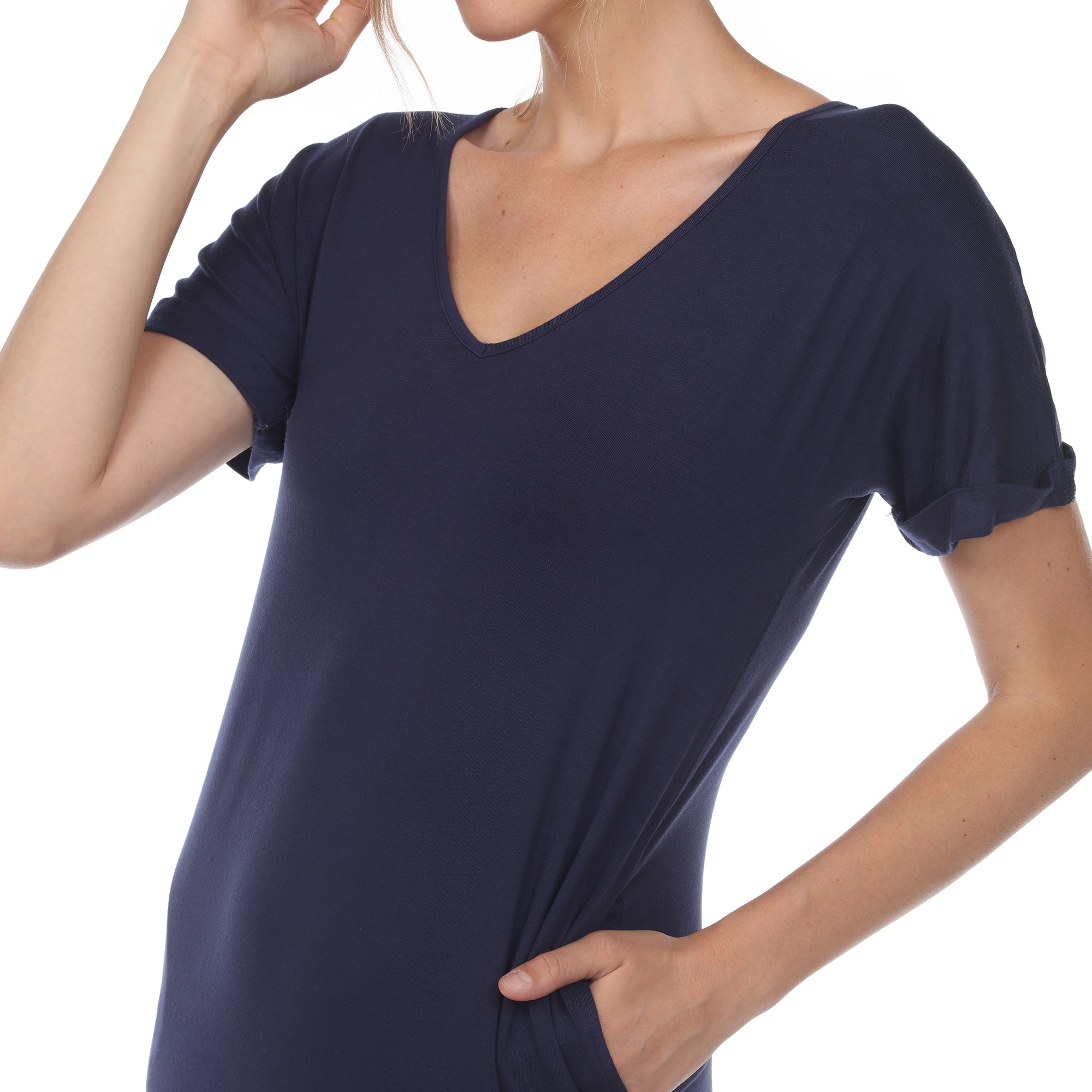 Short Sleeve V-neck Maxi Dress