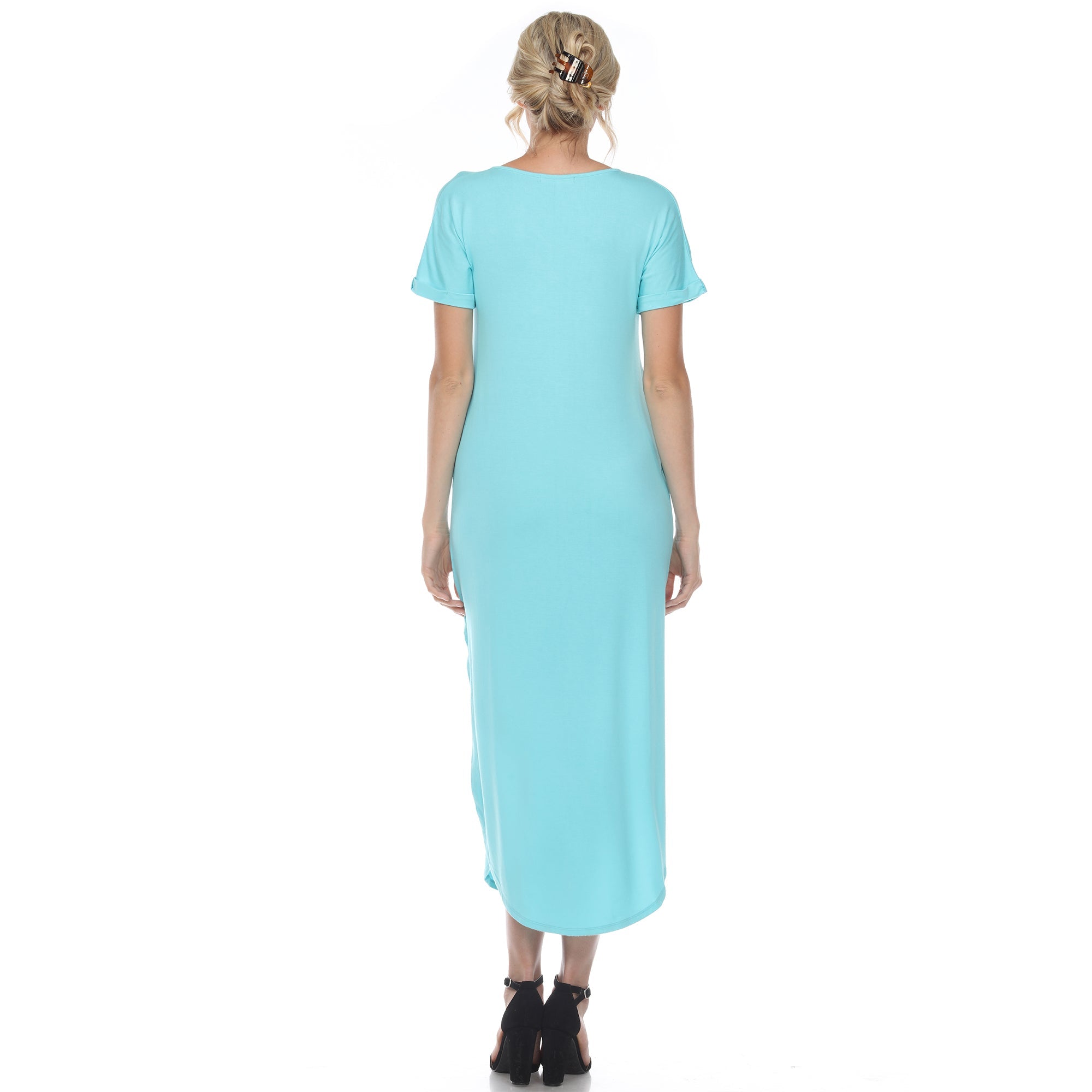 Short Sleeve V-neck Maxi Dress