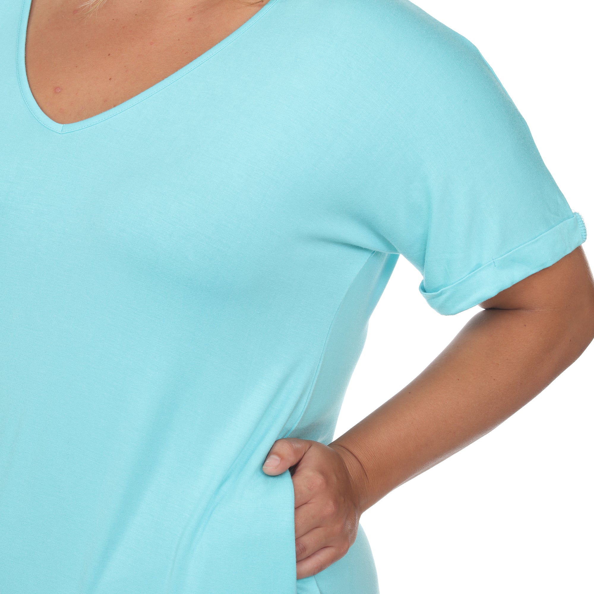 Short Sleeve V-neck Maxi Dress - Plus