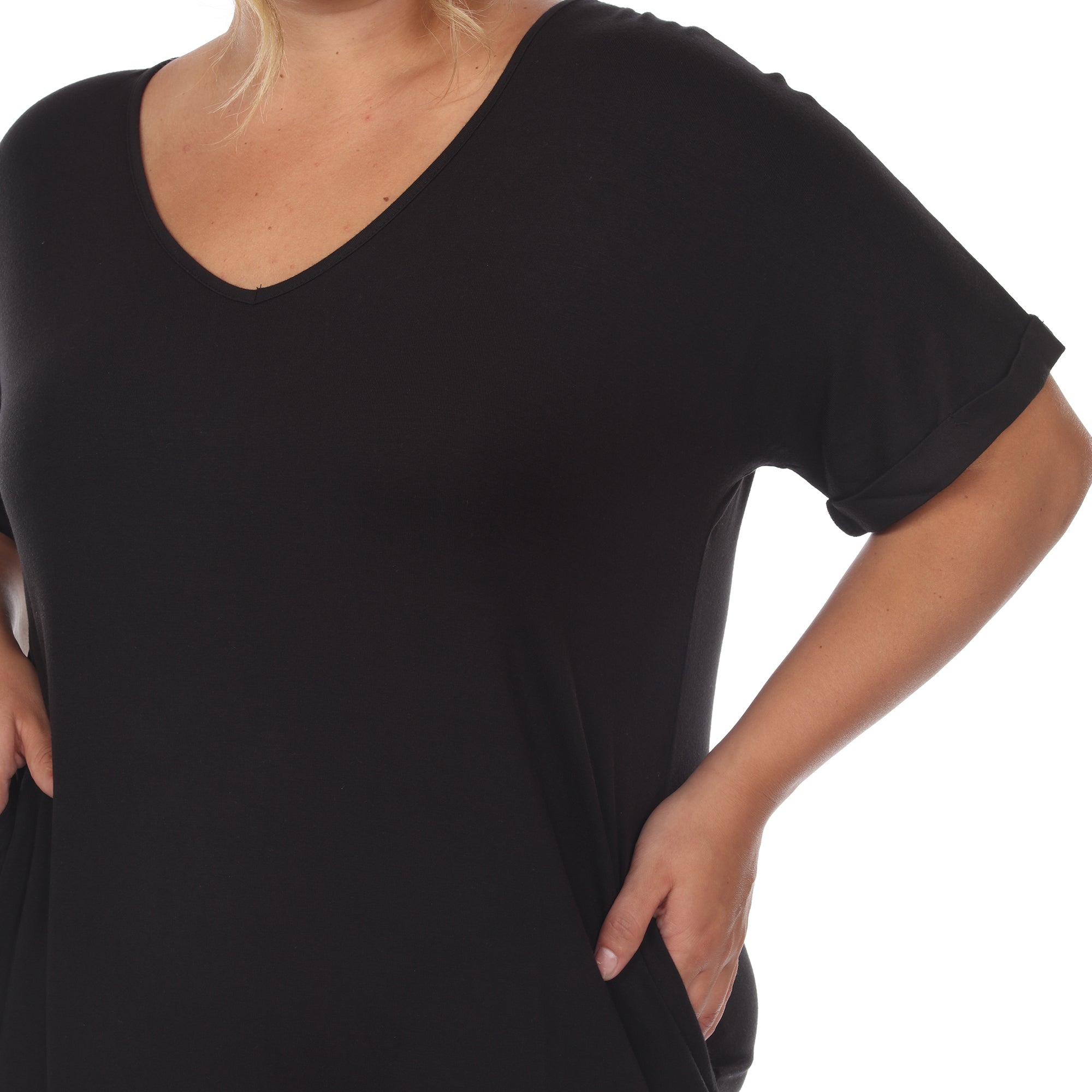 Short Sleeve V-neck Maxi Dress - Plus