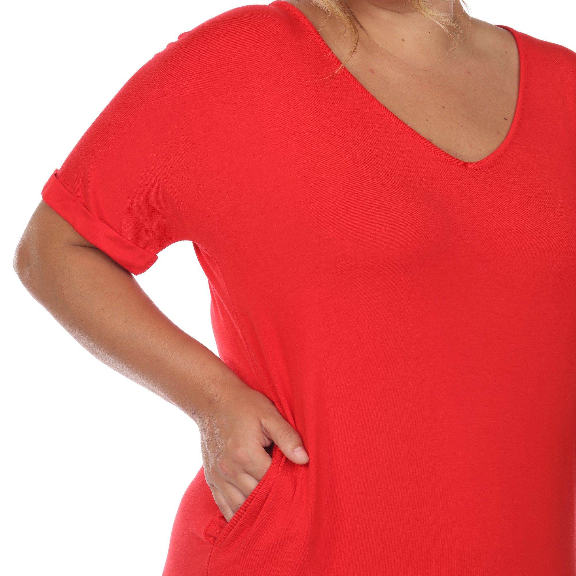 Short Sleeve V-neck Maxi Dress - Plus