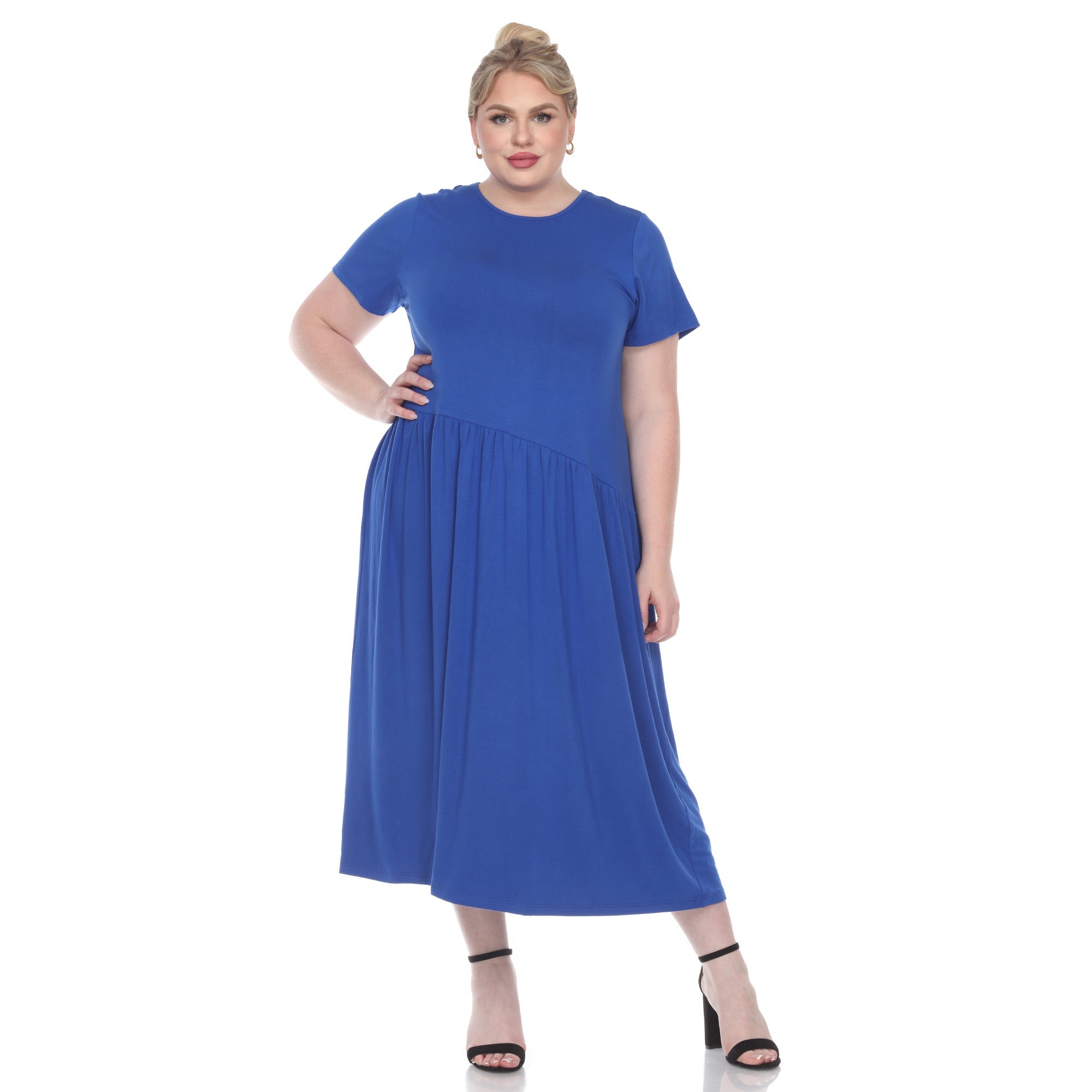 Short Sleeves Maxi Dress - Plus