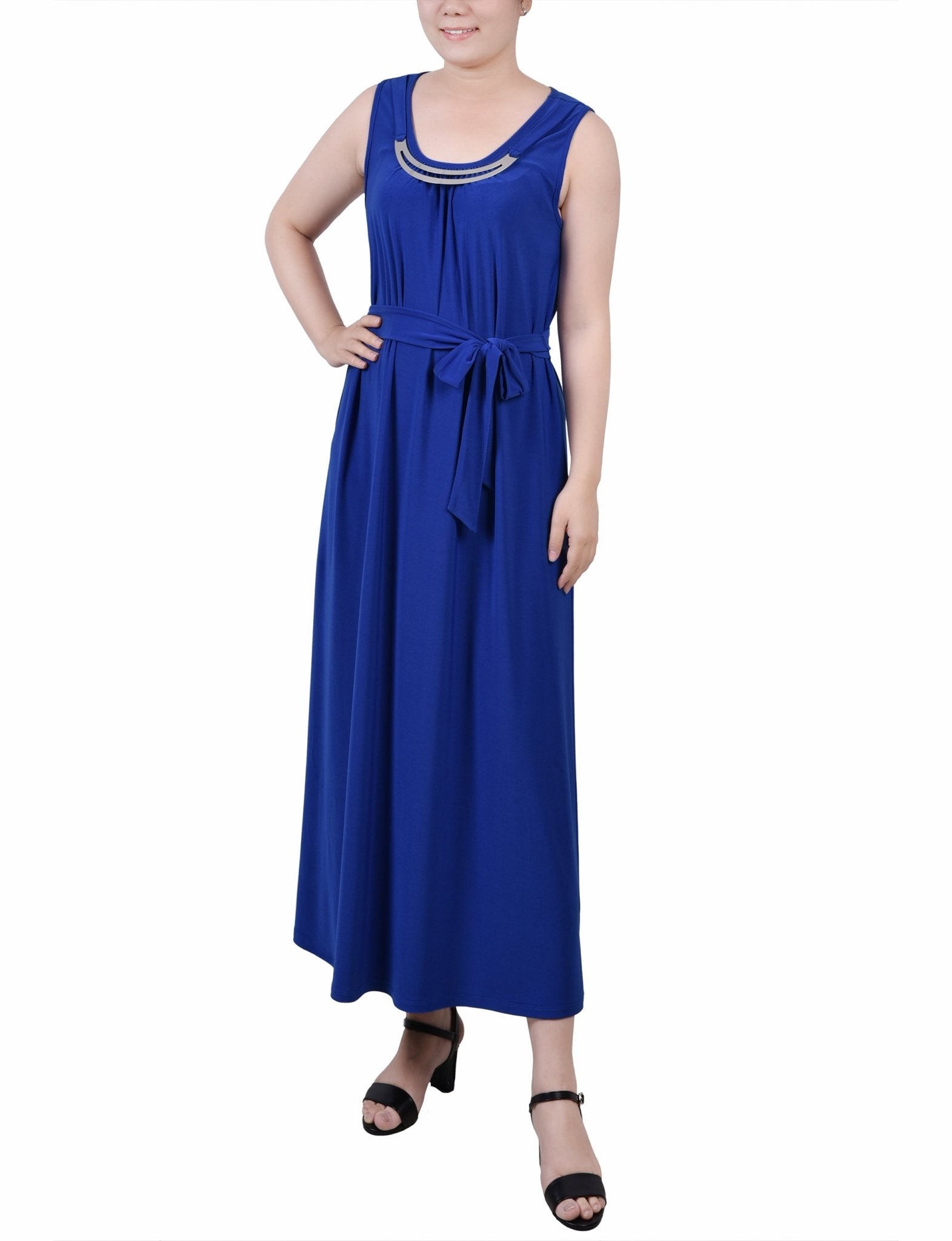 Surf The Web Ankle Length Sleeveless Dress - Petite