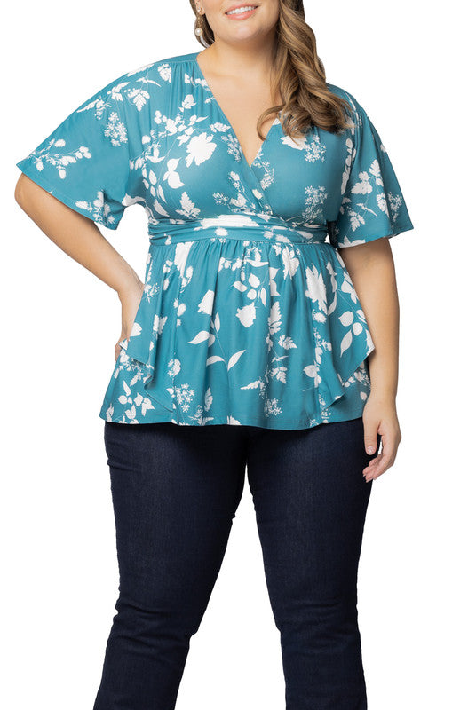 Turquoise Encore Print Top - Plus