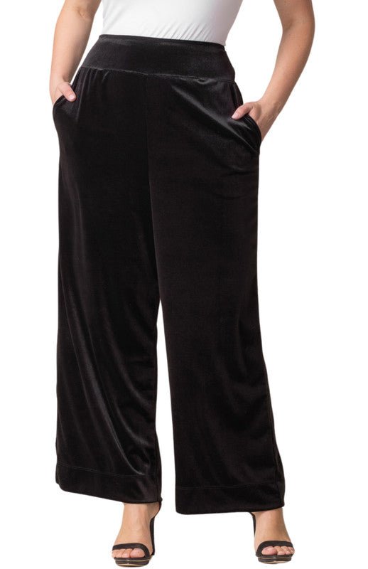 Velvet Luxe Wide Leg Pants - Plus