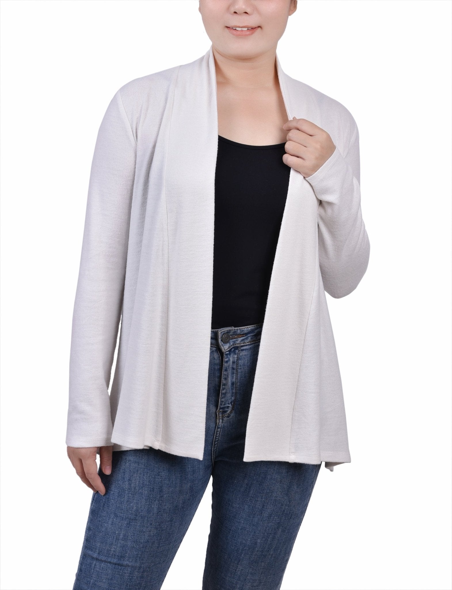 White Long Sleeve Swing Cardigan